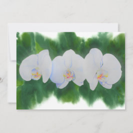 Elegant tropisch wit waterverf orchidee schilderij kaart