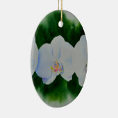 Elegant tropisch wit waterverf orchidee schilderij keramisch ornament (Rechts)