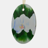 Elegant tropisch wit waterverf orchidee schilderij keramisch ornament (Links)