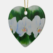 Elegant tropisch wit waterverf orchidee schilderij keramisch ornament (Links)