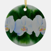 Elegant tropisch wit waterverf orchidee schilderij keramisch ornament (Voorkant)