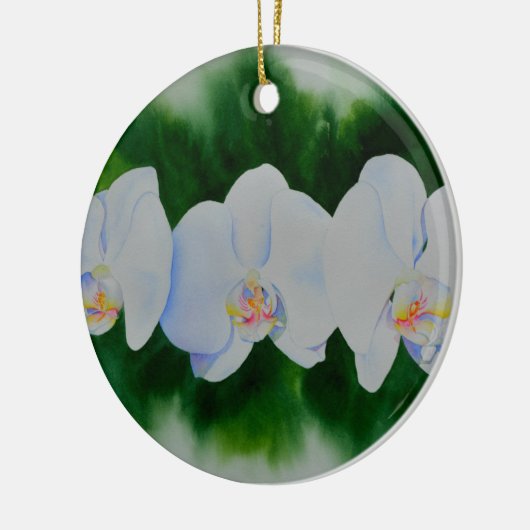 Elegant tropisch wit waterverf orchidee schilderij keramisch ornament (Links)