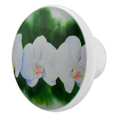Elegant tropisch wit waterverf orchidee schilderij keramische knop (Rechts)