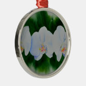 Elegant tropisch wit waterverf orchidee schilderij metalen ornament (Rechts)