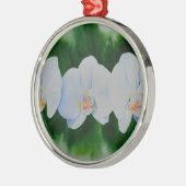 Elegant tropisch wit waterverf orchidee schilderij metalen ornament (Links)