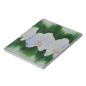 Elegant tropisch wit waterverf orchidee schilderij notitieblok (Linkerzijde)