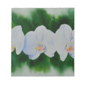 Elegant tropisch wit waterverf orchidee schilderij notitieblok (Voorkant)