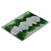 Elegant tropisch wit waterverf orchidee schilderij notitieboek (Linkerzijde)