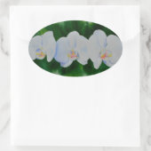 Elegant tropisch wit waterverf orchidee schilderij ovale sticker (Tas)
