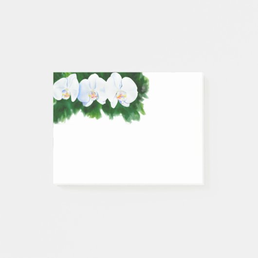Elegant tropisch wit waterverf orchidee schilderij post-it® notes (Voorkant)