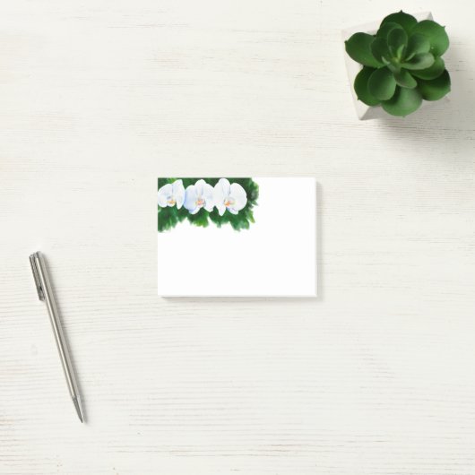 Elegant tropisch wit waterverf orchidee schilderij post-it® notes (Kantoor)