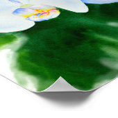 Elegant tropisch wit waterverf orchidee schilderij poster (Hoek)