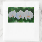 Elegant tropisch wit waterverf orchidee schilderij rechthoekige sticker (Tas)