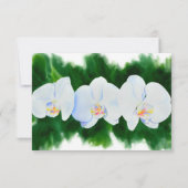 Elegant tropisch wit waterverf orchidee schilderij save the date (Achterkant)