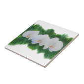 Elegant tropisch wit waterverf orchidee schilderij tegeltje (Zijkant)