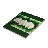 Elegant tropisch wit waterverf orchidee schilderij tegeltje (Zijkant)