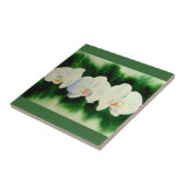 Elegant tropisch wit waterverf orchidee schilderij tegeltje (Zijkant)