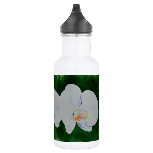 Elegant tropisch wit waterverf orchidee schilderij waterfles  (Rechts)