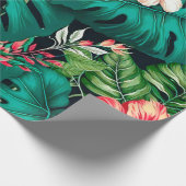 Elegant Tropische Bladeren en Hibiscus Flowers | Cadeaupapier (Hoek)