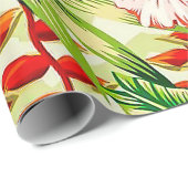 Elegant Tropische Bladeren en Hibiscus Flowers | Cadeaupapier (Rol Hoek)