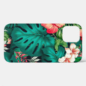 Elegant Tropische Bladeren en Hibiscus Flowers | Case-Mate iPhone Case (Achterkant (horizontaal))