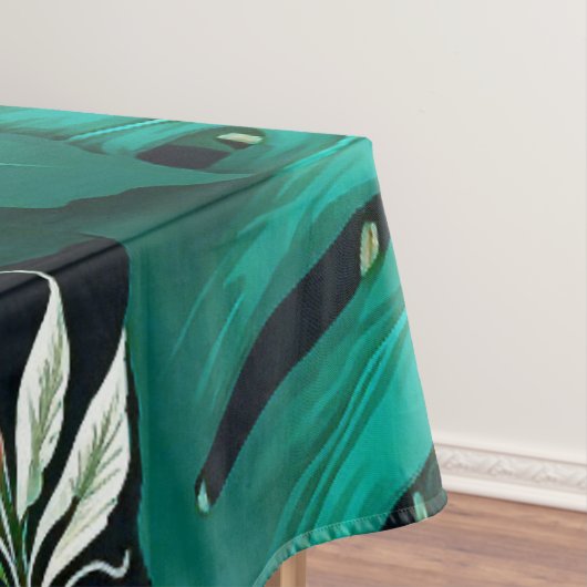 Elegant Tropische Bladeren en Hibiscus Flowers | Tafelkleed (Voorbeeld)