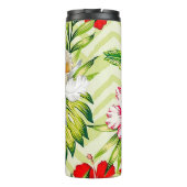 Elegant Tropische Bladeren en Hibiscus Flowers | Thermosbeker (Achterkant)
