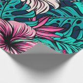 Elegant Tropische Bloemen en Kunst | Cadeaupapier (Hoek)