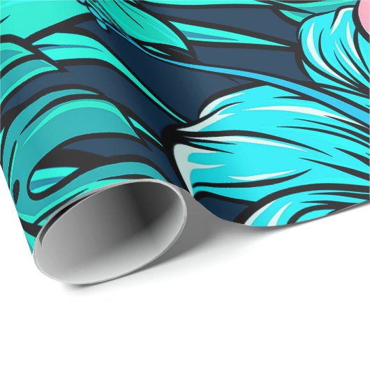 Elegant  Tropische Bloemen en Kunst | Cadeaupapier (Rol Hoek)