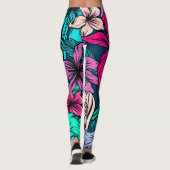 Elegant  Tropische Bloemen en Kunst | Leggings (Achterkant)