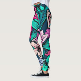 Elegant Tropische Bloemen en Kunst | Leggings