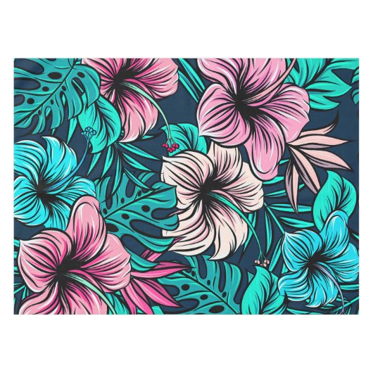 Elegant Tropische Bloemen en Kunst | Tafelkleed (Voorkant (Horizontaal))