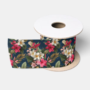 Elegant Tropische Bloemenlint Satijnen Lint