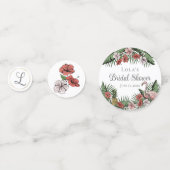 Elegant Tropische Flamingo & Hibiscus Bruidsmeisje Confetti (Achterkanten)