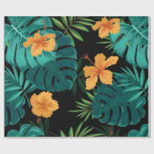 Elegant tropische flora en bladeren kunst | cadeaupapier (Vlak)