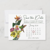 Elegant tropische kalender Opslaan datum Save The Date (Voorkant)