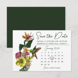 Elegant tropische kalender Opslaan datum Save The Date