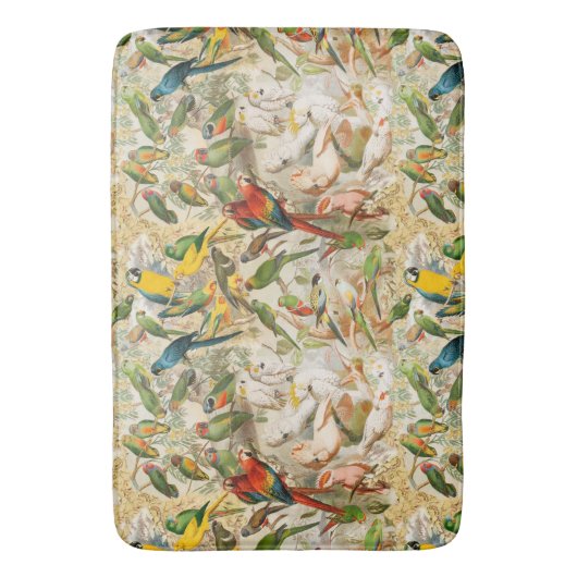 Elegant Tropische Vogelparrots Badmat (Voorkant Verticaal)