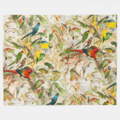 Elegant  Tropische Vogelparrots Fleece Deken (Voorkant (Horizontaal))