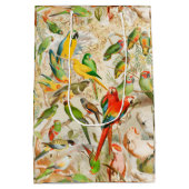 Elegant  Tropische Vogelparrots Medium Cadeauzakje (Achterkant)