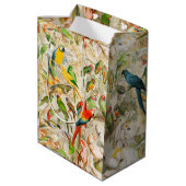 Elegant  Tropische Vogelparrots Medium Cadeauzakje (Achterkant Gekanteld)