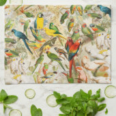 Elegant  Tropische Vogelparrots Theedoek (Gevouwen)
