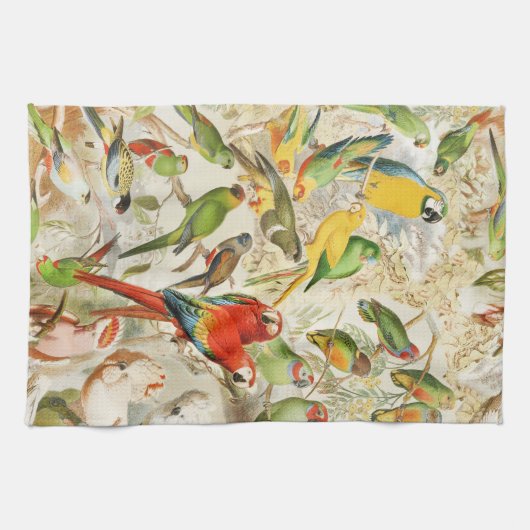 Elegant  Tropische Vogelparrots Theedoek (Horizontaal)