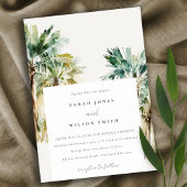 Elegant Tropische Waterverf Palm Trees Vow Renewal Kaart