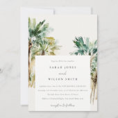 Elegant Tropische Waterverf Palm Trees Vow Renewal Kaart (Voorkant)
