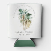 Elegant Tropische Waterverf Palm Trees Wedding Blikjeskoeler (Voorkant)