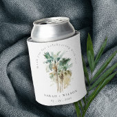 Elegant Tropische Waterverf Palm Trees Wedding Blikjeskoeler