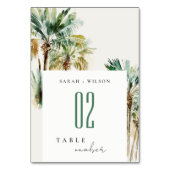 Elegant Tropische Waterverf Palm Trees Wedding Kaart (Achterkant)