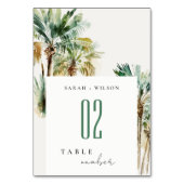 Elegant Tropische Waterverf Palm Trees Wedding Kaart (Voorkant)