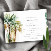 Elegant Tropische Waterverf Palm Trees Wedding Kaart